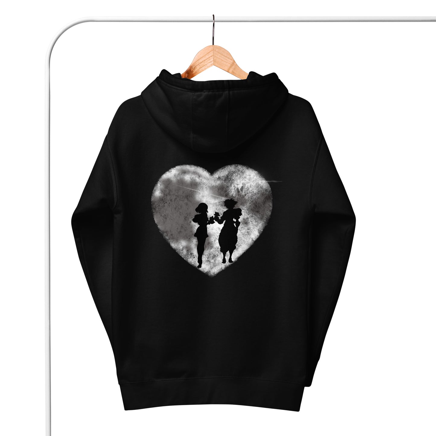 Embroidery Sora & Kairi Black Unisex Hoodie