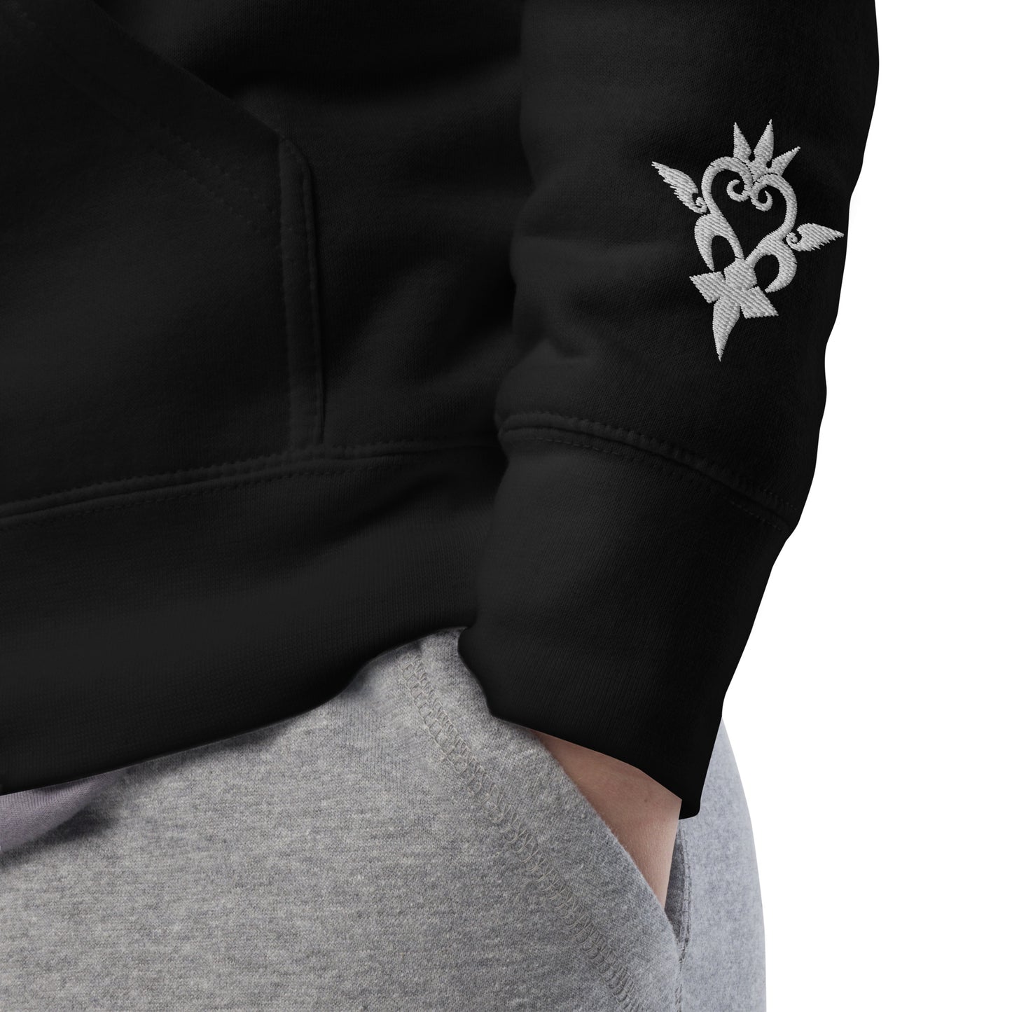 Embroidery Sora & Kairi Black Unisex Hoodie