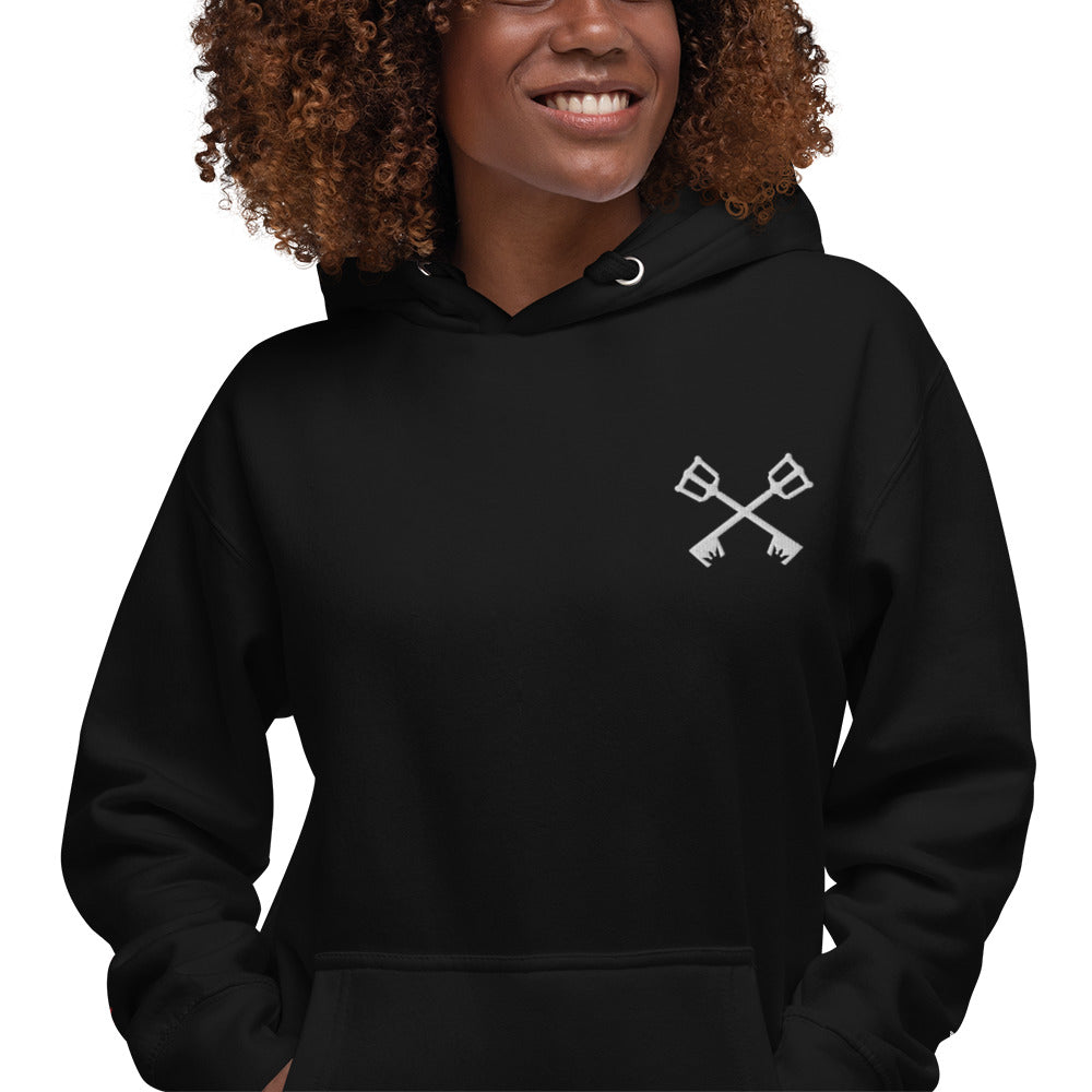 Embroidery Sora & Kairi Black Unisex Hoodie