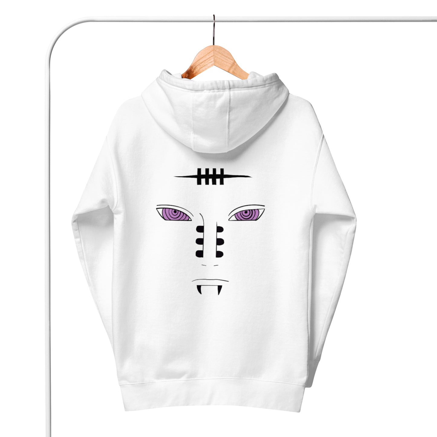 Embroidery Pain White Unisex Hoodie