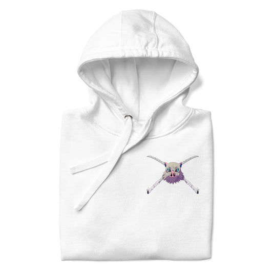 Embroidery Inosuke White Unisex Hoodie